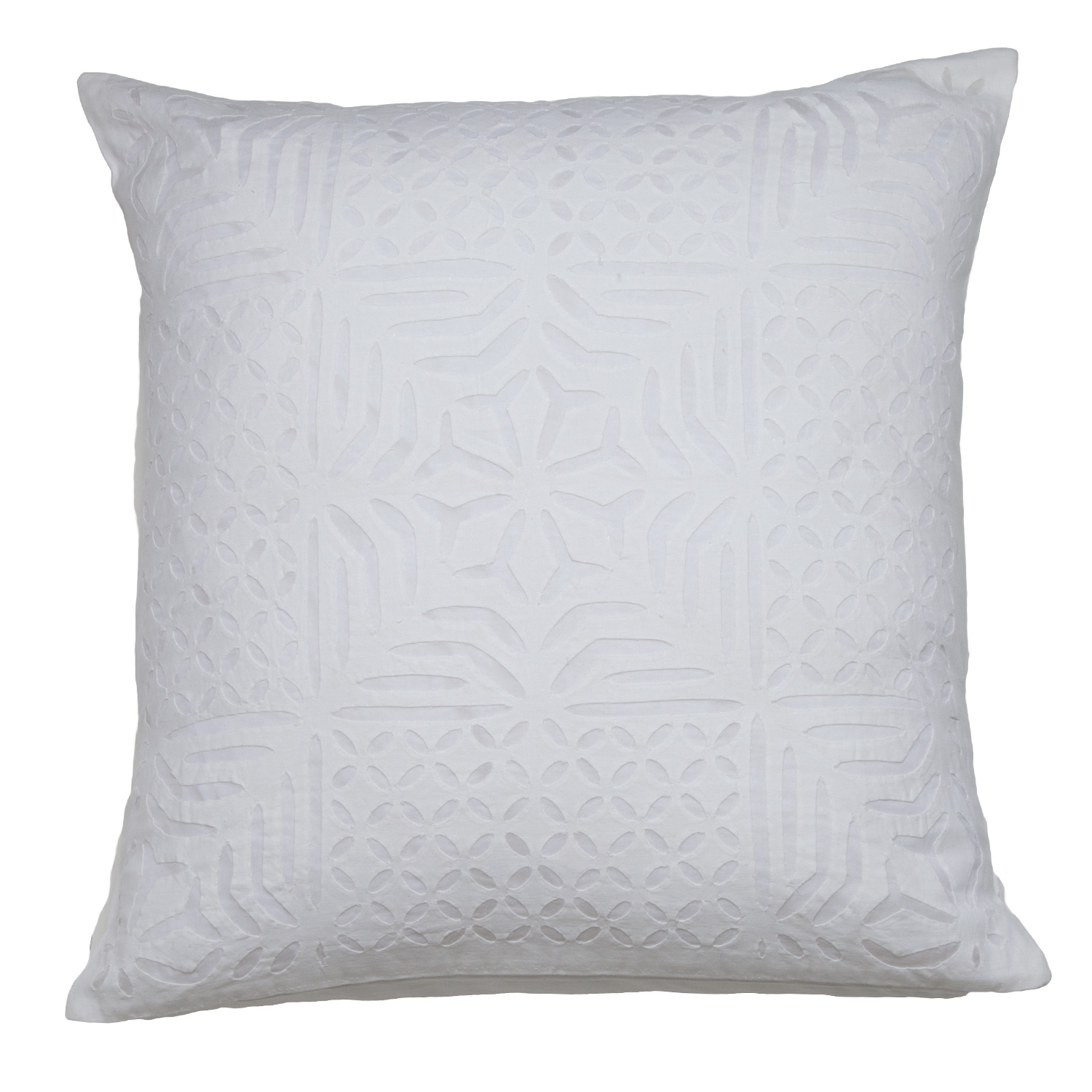 Ester Applique Pillow Cover - White